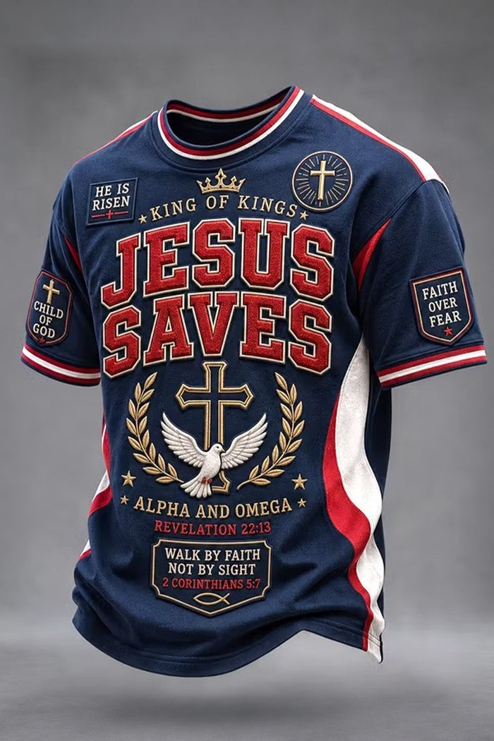 Jesus Saves King of Kings Christian Faith T-Shirt