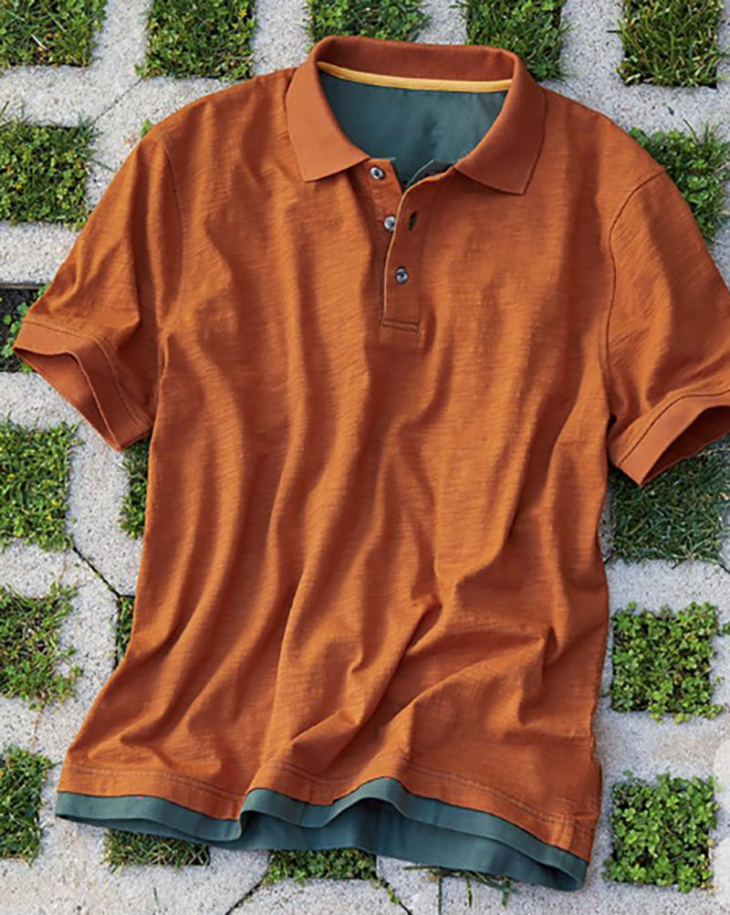 Men's Contrast Trim Short Sleeve Polo