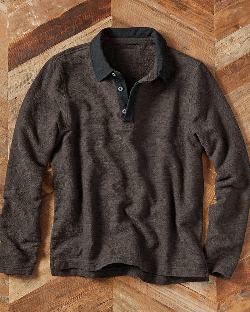 Men's Charcoal Jacquard Knit Pullover