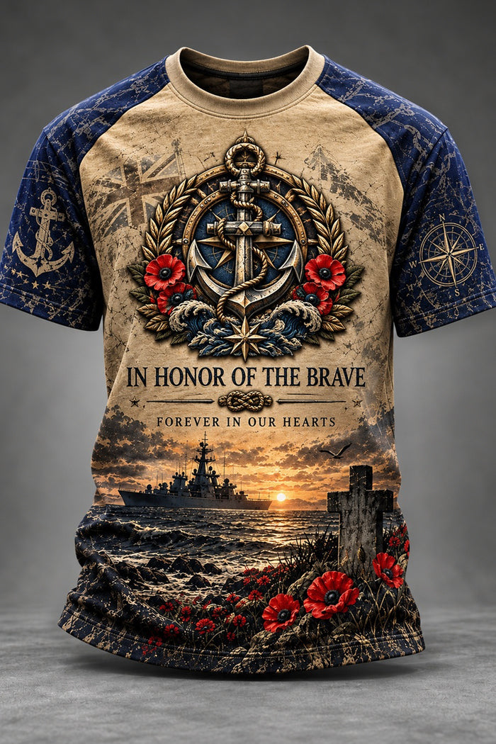 Royal Navy Heroes Remembrance Tribute T-Shirt