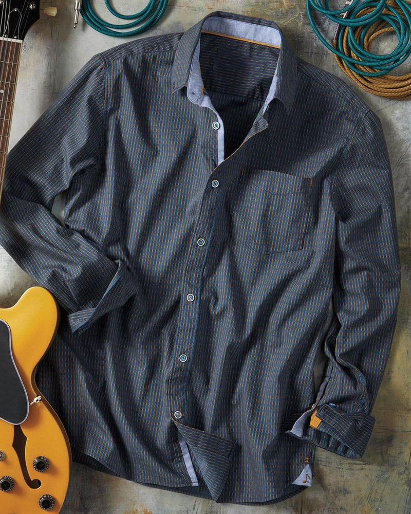 Long Sleeve Cotton Dobby Shirt