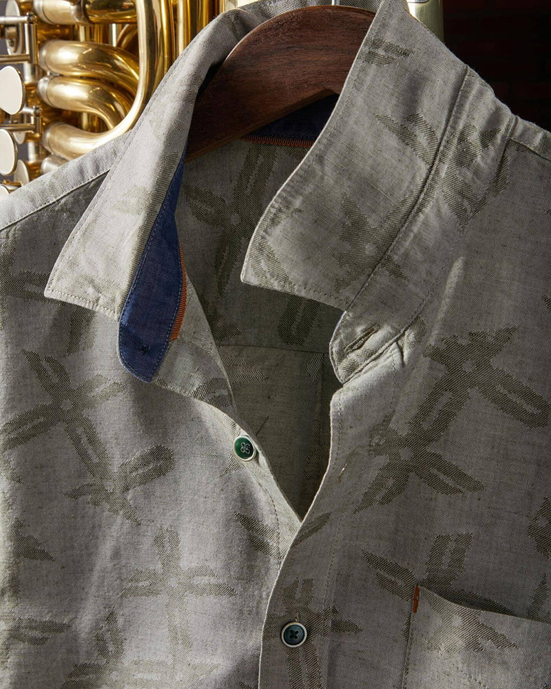 Long Sleeve Jacquard Pattern Shirt
