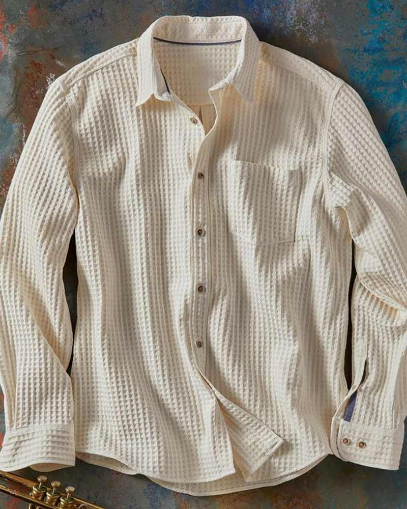 Long Sleeve Dimensional Textured Shirt