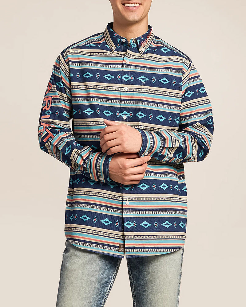 Southwestern Geo Striped Printed Long Sleeve Shirt