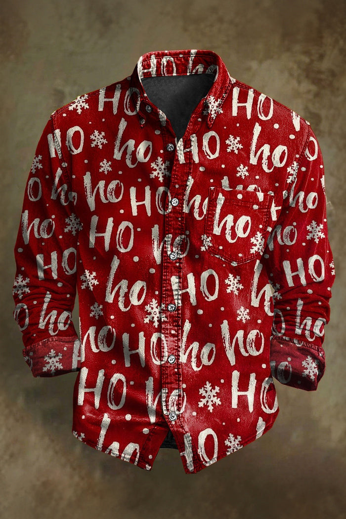 Men’s Christmas Snowflake Long Sleeve Shirt