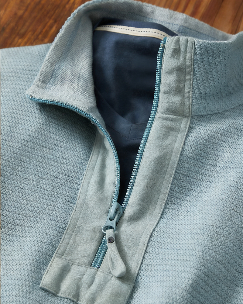 Men's Quarter Zip Textured Pullover