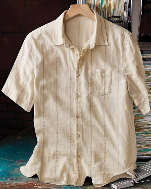 Classic Vertical Stripe Button Down Shirt