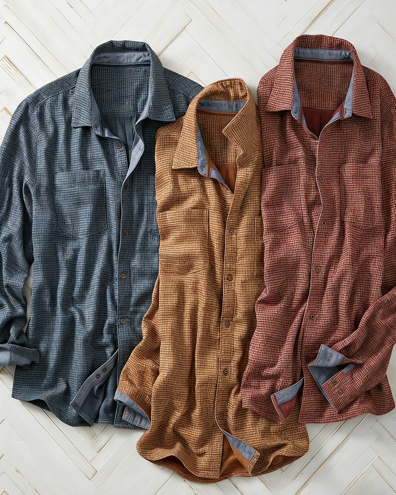 Men's Houndstooth Print Casual Shirt