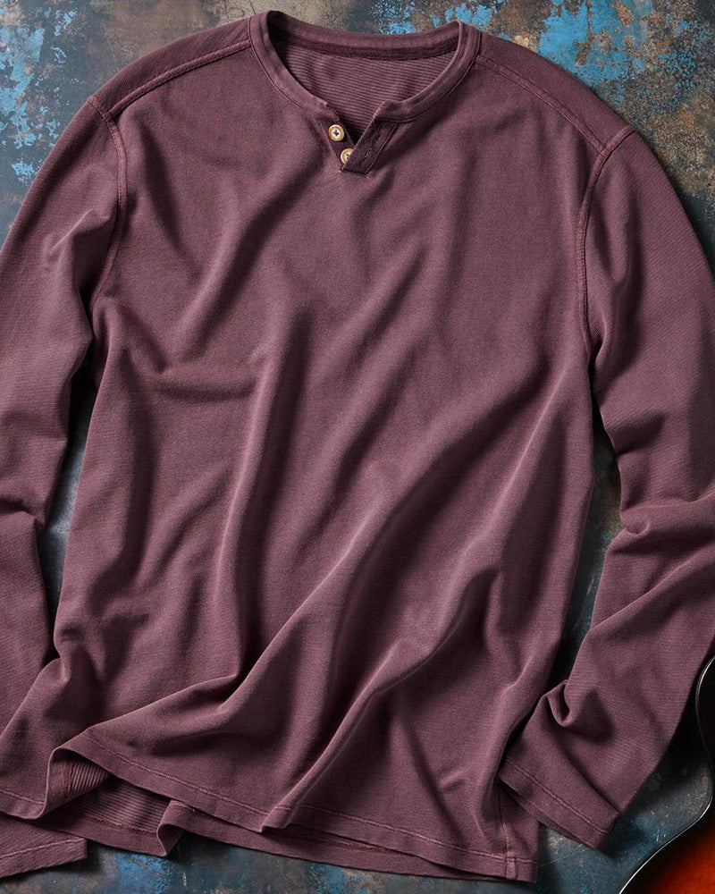 Long Sleeve Notchneck Henley Top