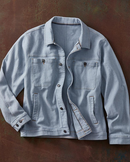 Men's Bleached Indigo Denim Jacket