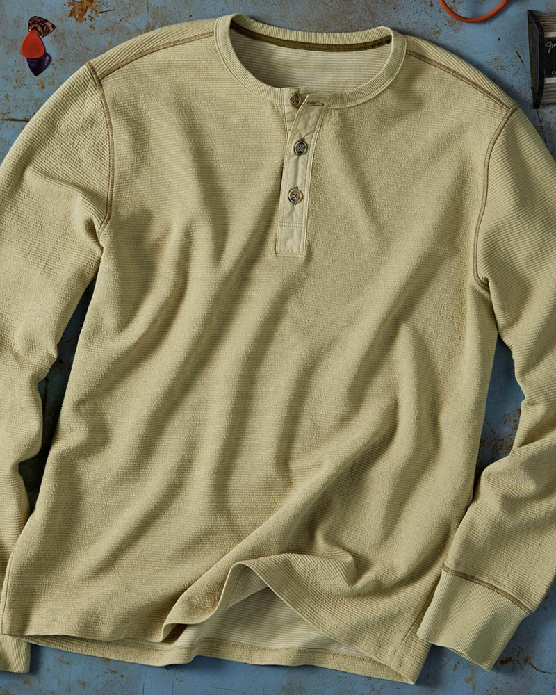 Rugged Texture Three Button Henley Top