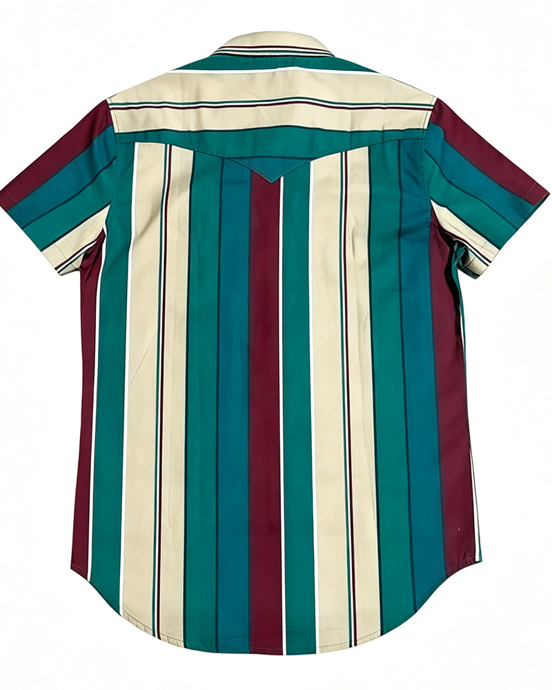 Men's Vintage Stripe Western Short Sleeve Shirt