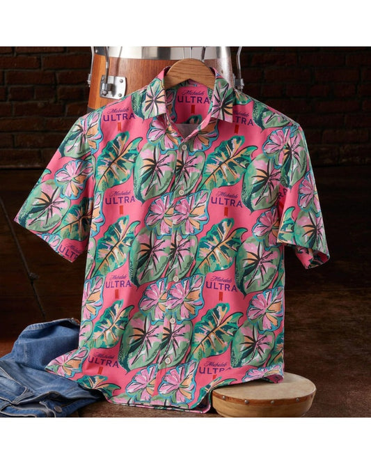 Men's Botanical Print Long Sleeve Shirt