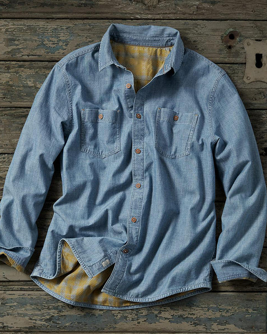 Contrast Lining Pocket Shirt