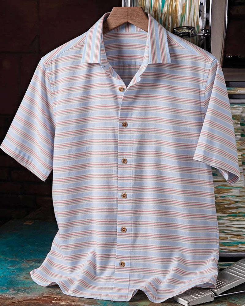 Light Blue Stripe Short Sleeve Shirt