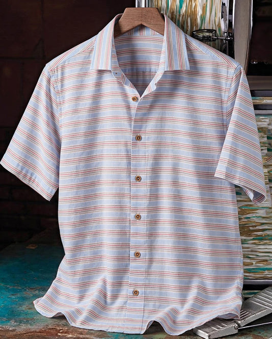 Light Blue Stripe Short Sleeve Shirt