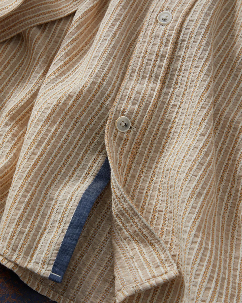 Long Sleeve Jacquard Banded Collar Shirt