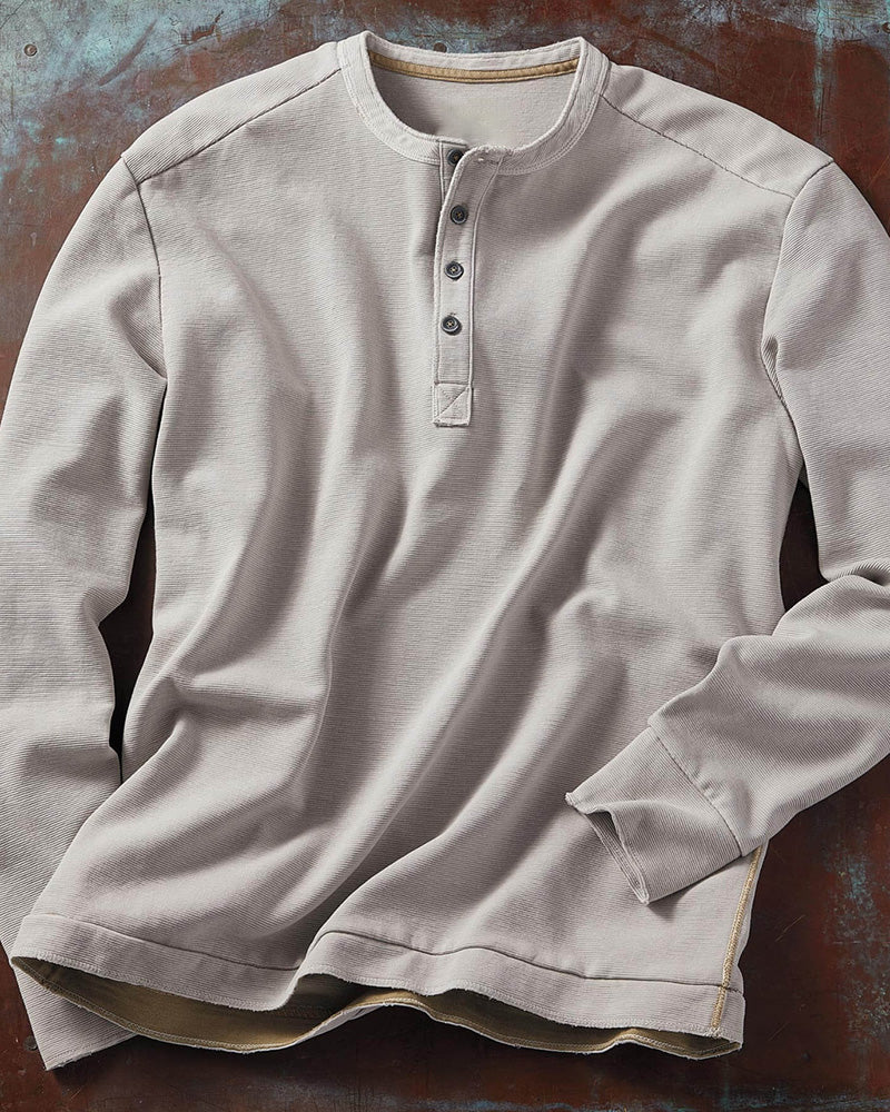 Long Sleeve Ottoman Texture Henley