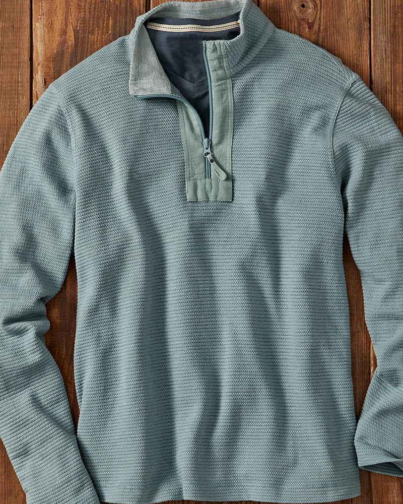 Men's Quarter Zip Textured Pullover