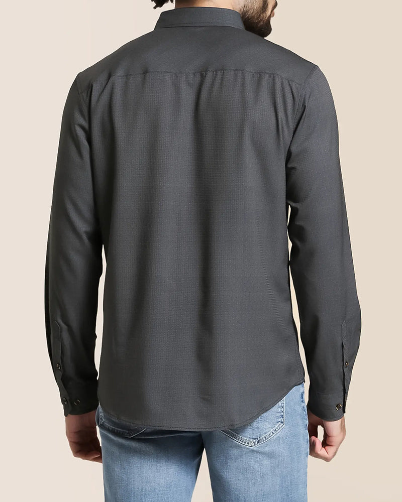 Solid Navy Button Down Long Sleeve Shirt