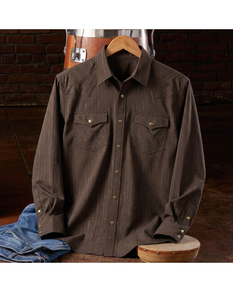 Men's Western Casual Long Sleeve Shirt