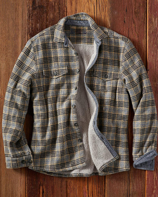 Fleece-Lined Plaid Shirt Jacket