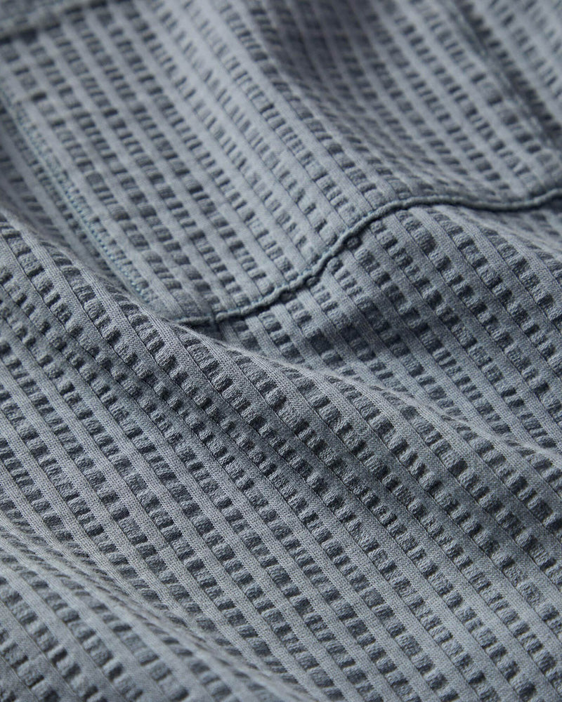 Gray Blue Pocketed Knit Pullover