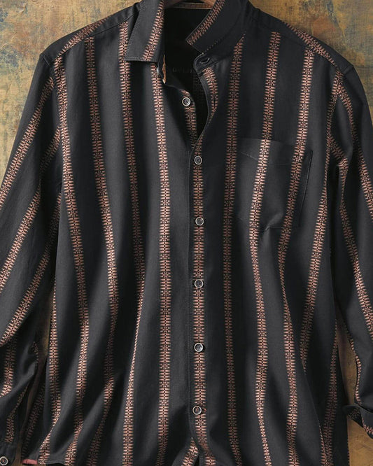 Long Sleeve Jacquard Stripe Shirt