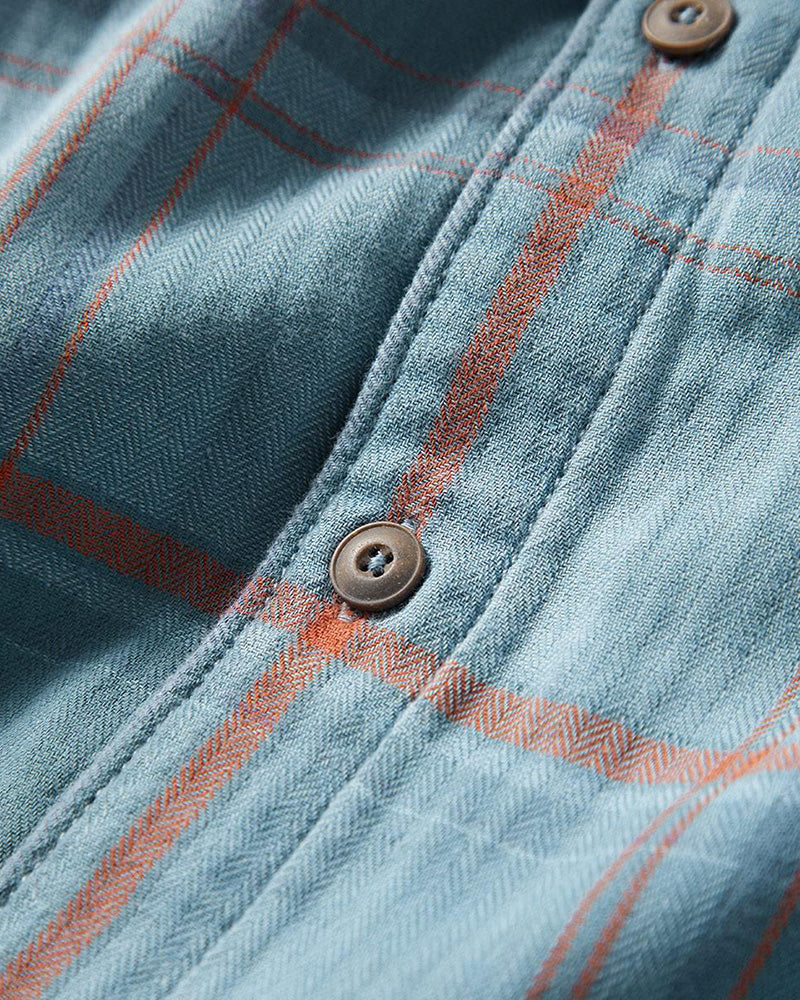 Men's Soft Plaid Double Pocket Shirt