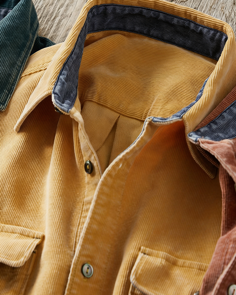 Men's Fine-Wale Cord Button Shirt