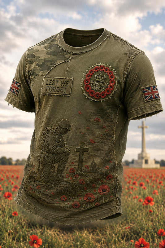 Lest We Forget British Soldiers Tribute T-Shirt