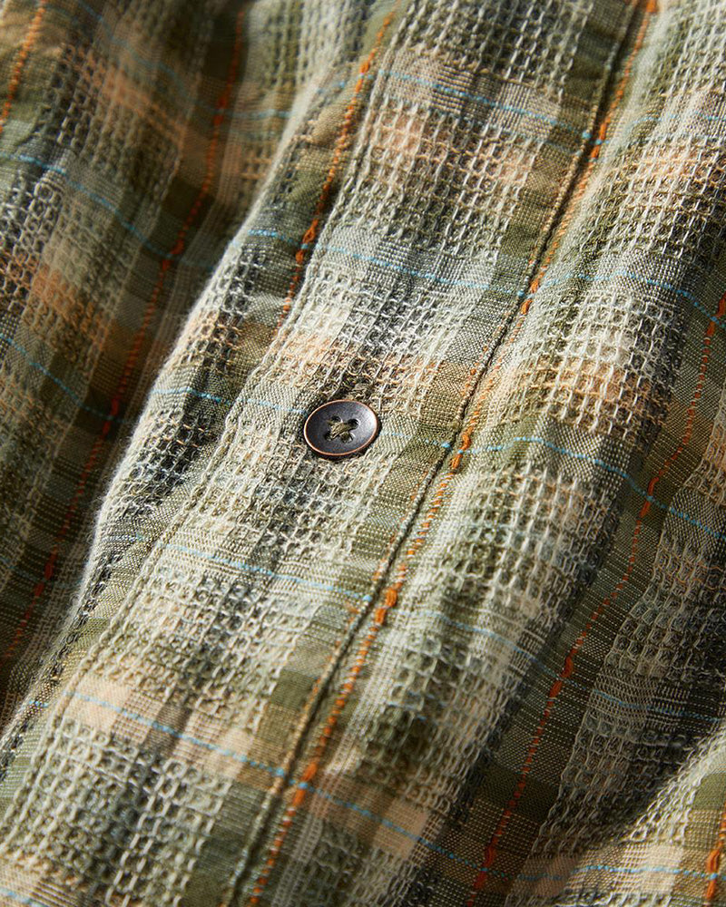 Men's Textured Plaid Button Shirt