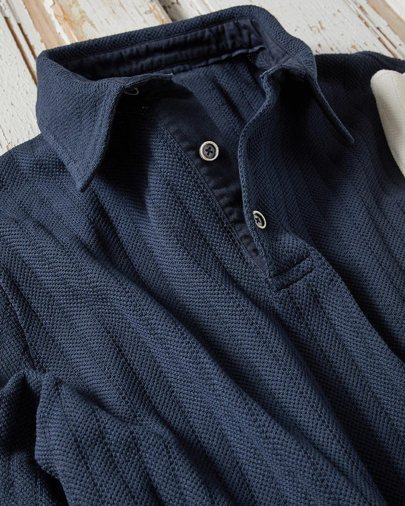 Men's Vertical Rib Short Sleeve Polo
