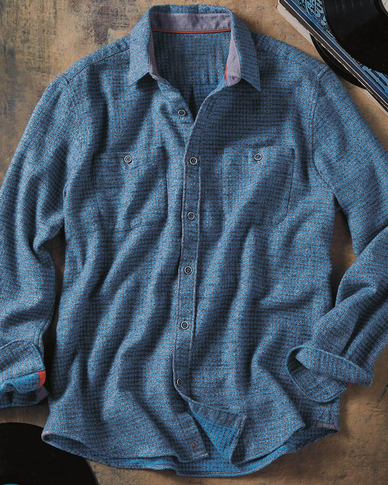 Long Sleeve Houndstooth Shirt