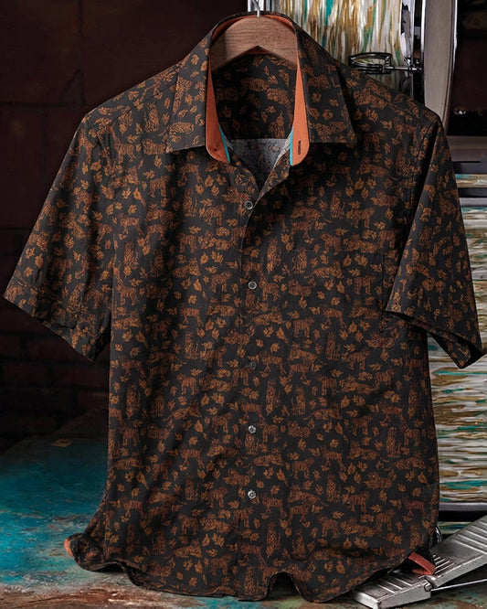 Animal Print Short Sleeve Shirt