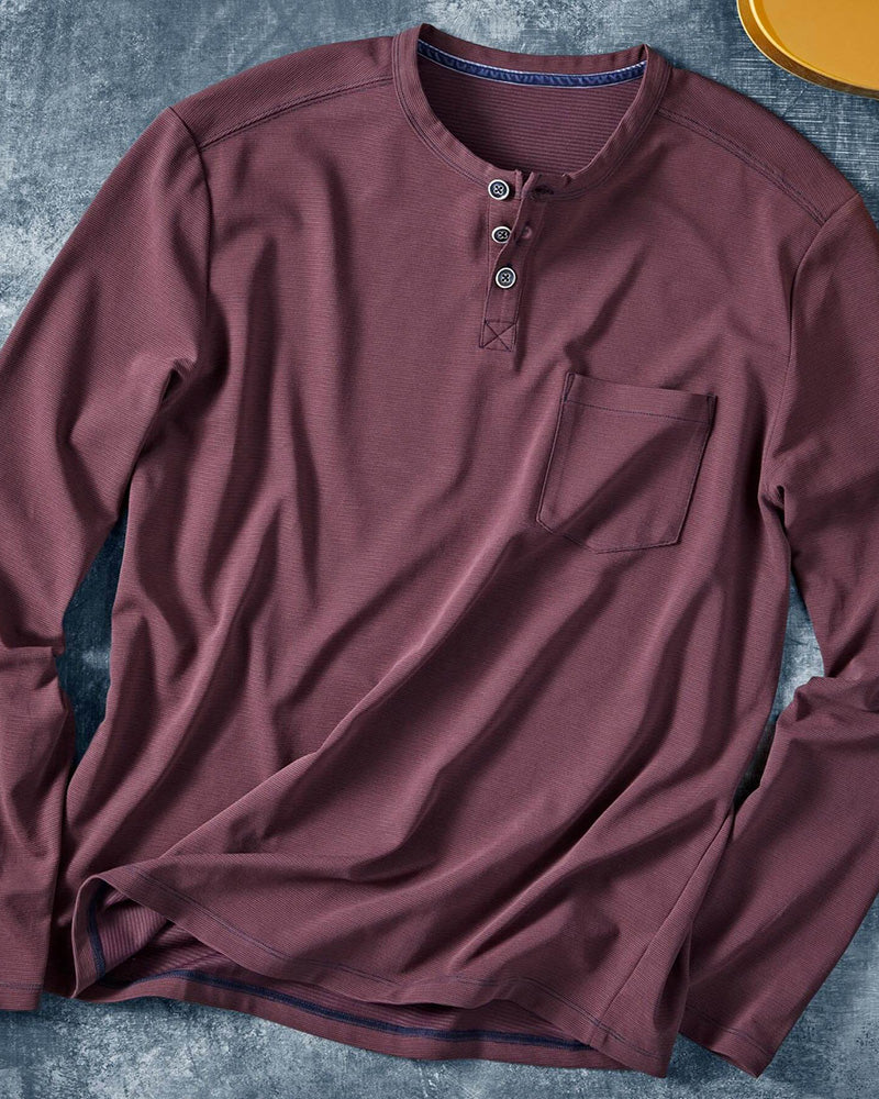 Three Button Pocketed Henley Top
