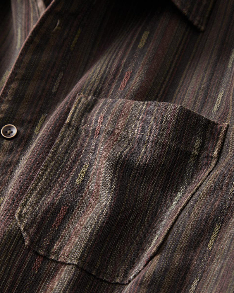 Brown Stripe Short Sleeve Shirt
