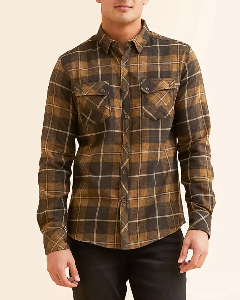 Dual Chest Pocket Fall Tartan Long Sleeve Shirt