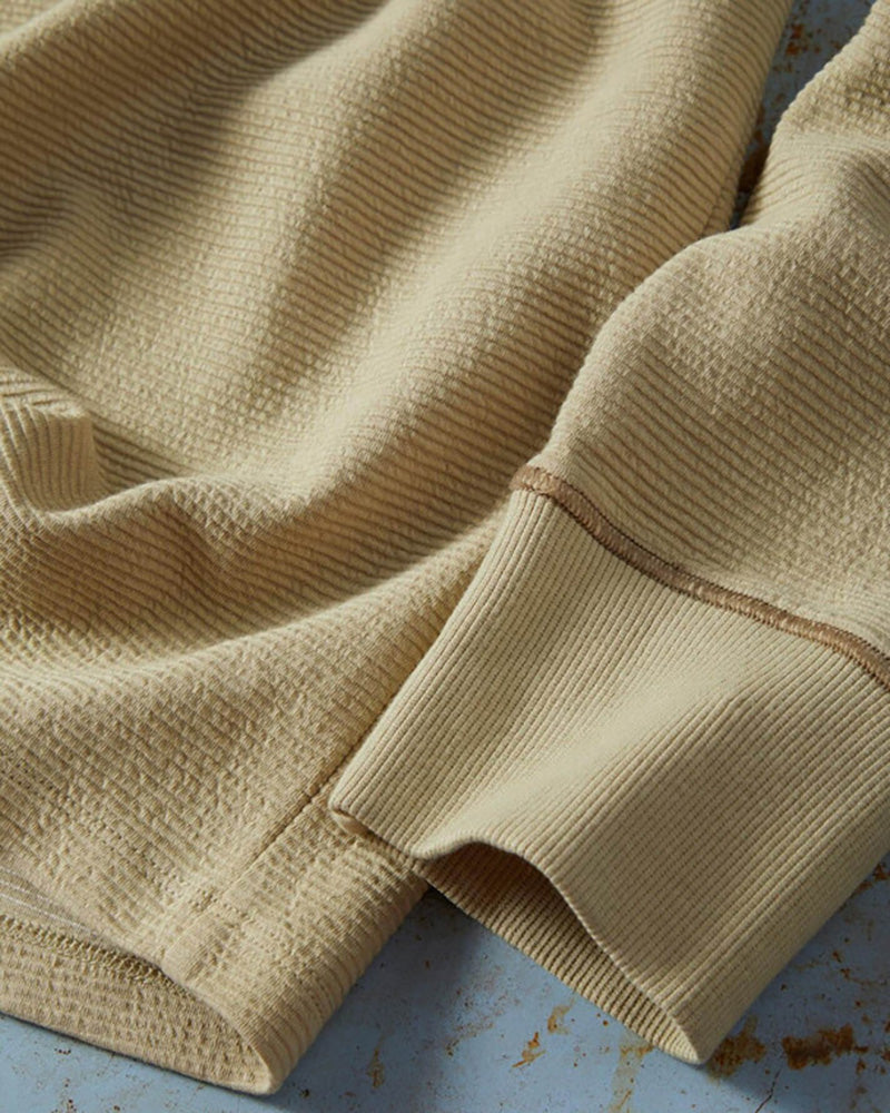 Rugged Texture Three Button Henley Top
