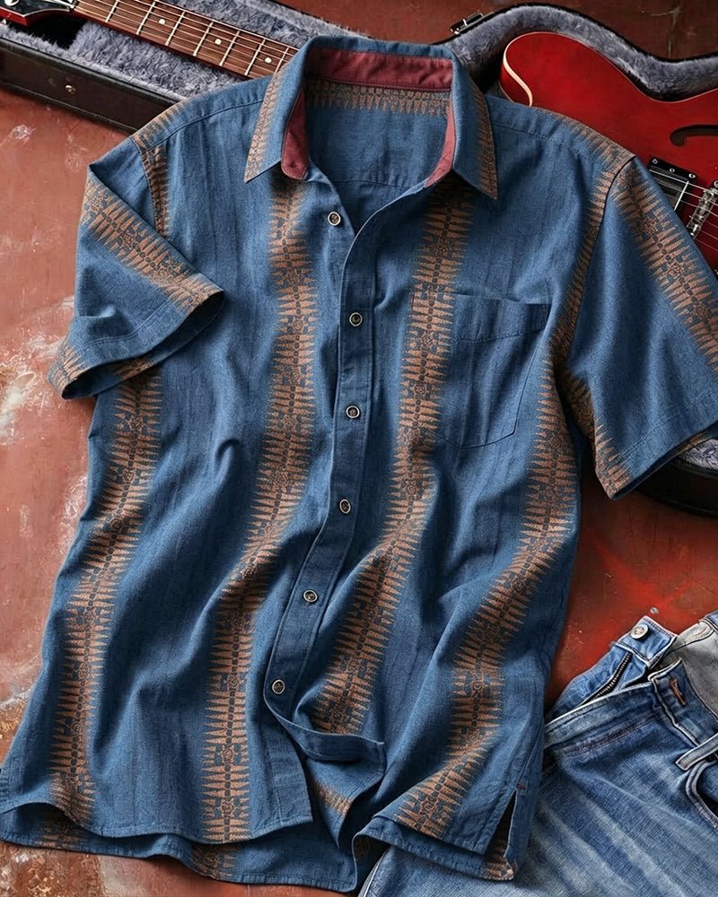 Casual Short Sleeve Button Down Shirt