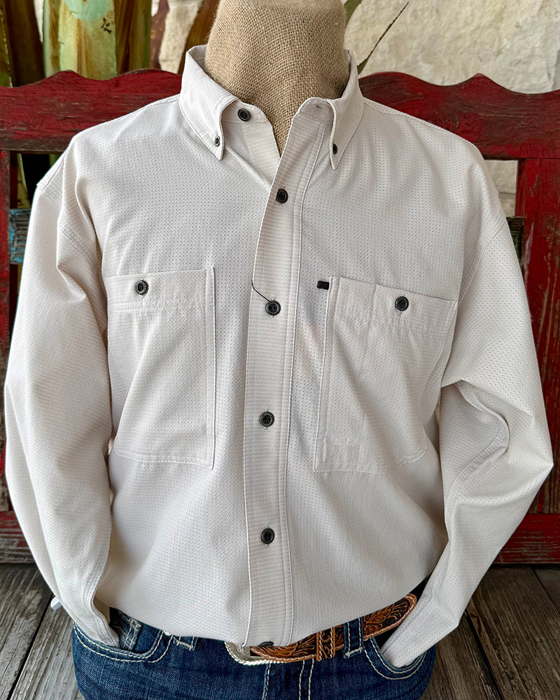 Men's Stone Solid Long Sleeve Button-Down Shirt