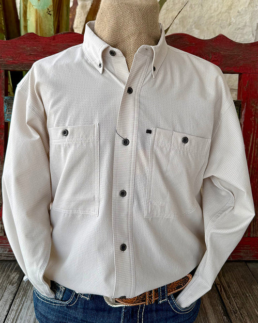 Men's Stone Solid Long Sleeve Button-Down Shirt