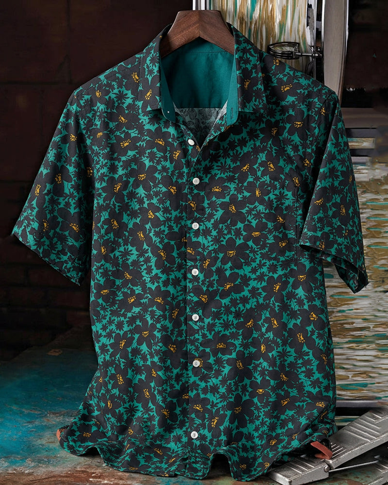 Men's Floral Print Short Sleeve Shirt