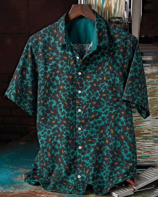Men's Floral Print Short Sleeve Shirt