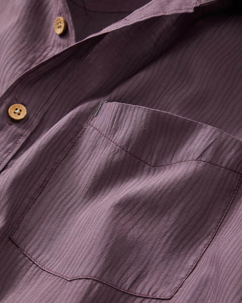 Short Sleeve Ripple Texture Jacquard Shirt