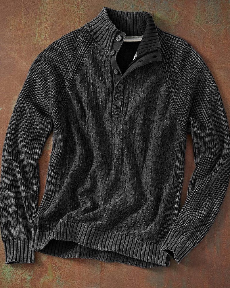 Men's Multi-Stitch Mock Neck Sweater