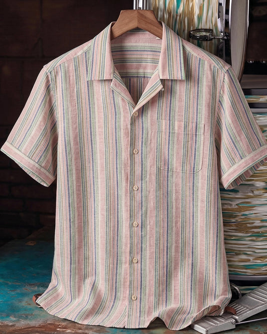 Multi Tone Stripe Short Sleeve Shirt