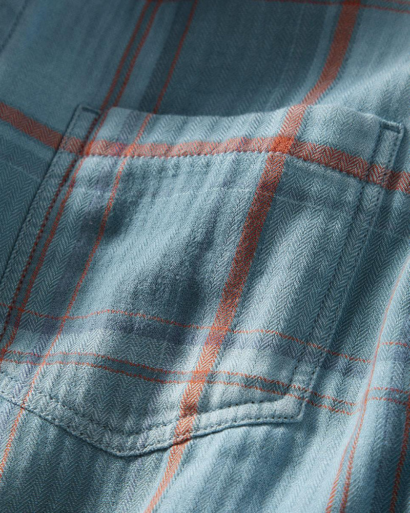 Men's Double Pocket  Plaid Button Shirt