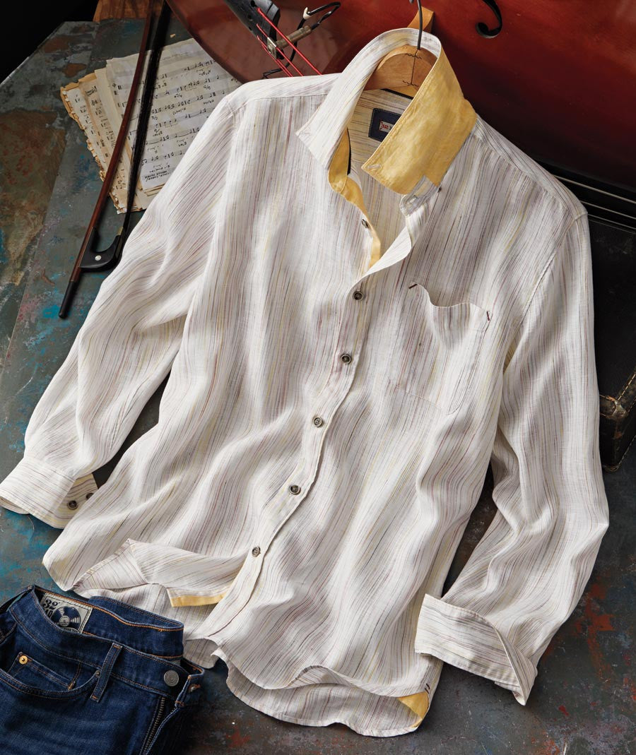 Space Dyed Linen Stripe Shirt