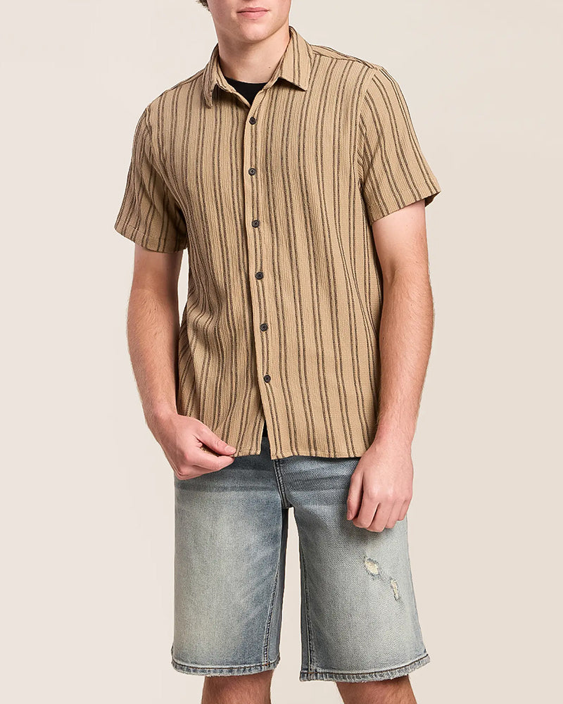 Vertical Stripe Short Sleeve Shirt